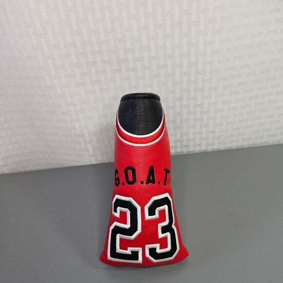 G.O.A.T. 23 Putter Headcover Red & Black Synthetic Leather Golf Club Protector - Picture 1 of 6